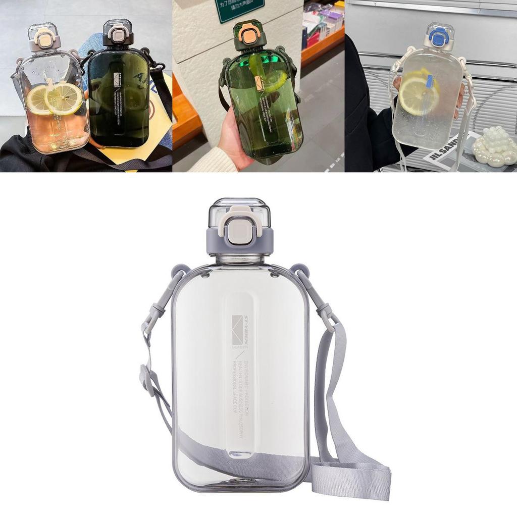 Flacher Typ Raumbecher mit Riemen Outdoor-Sport Wasserflasche für junge Erwachsene