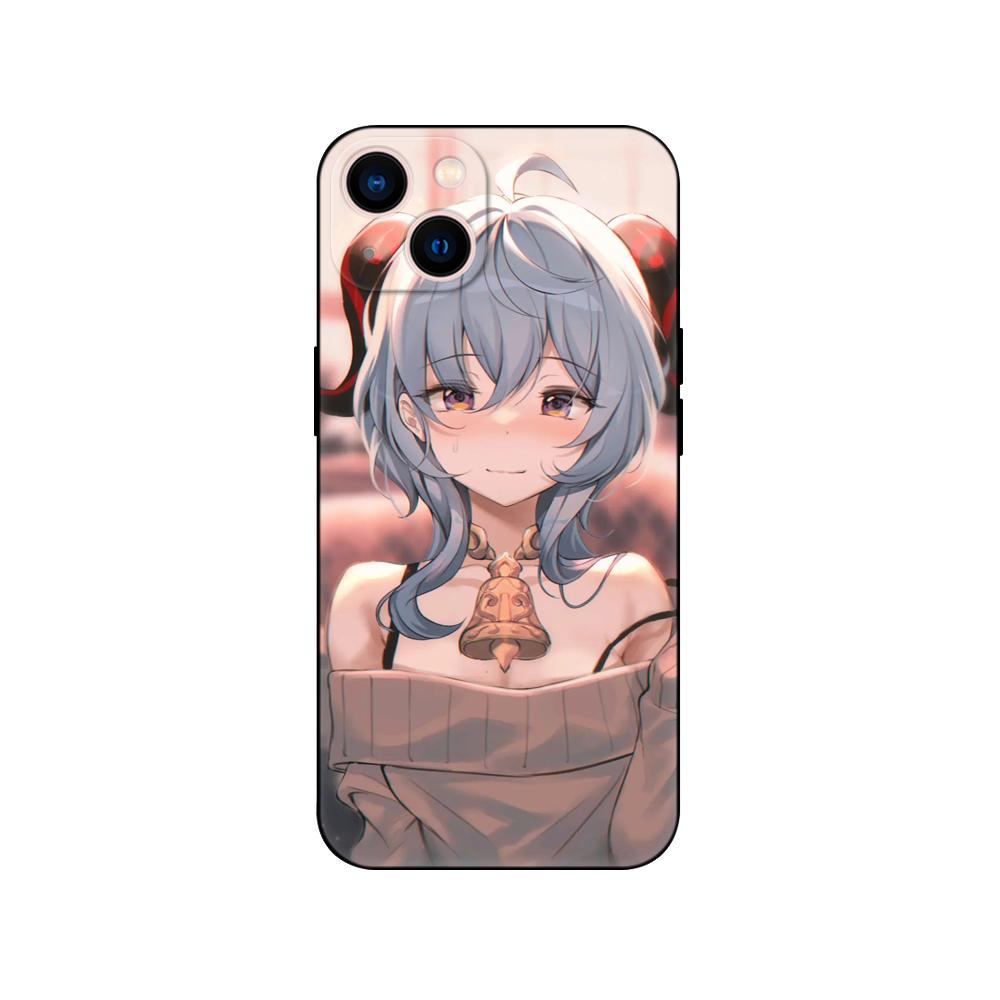 Black Tpu Case For OPPO A16 A16S A55 A94 F17 F19 Pro Reno 4 5 Lite 6 4G 5G Genshin Impact Girls