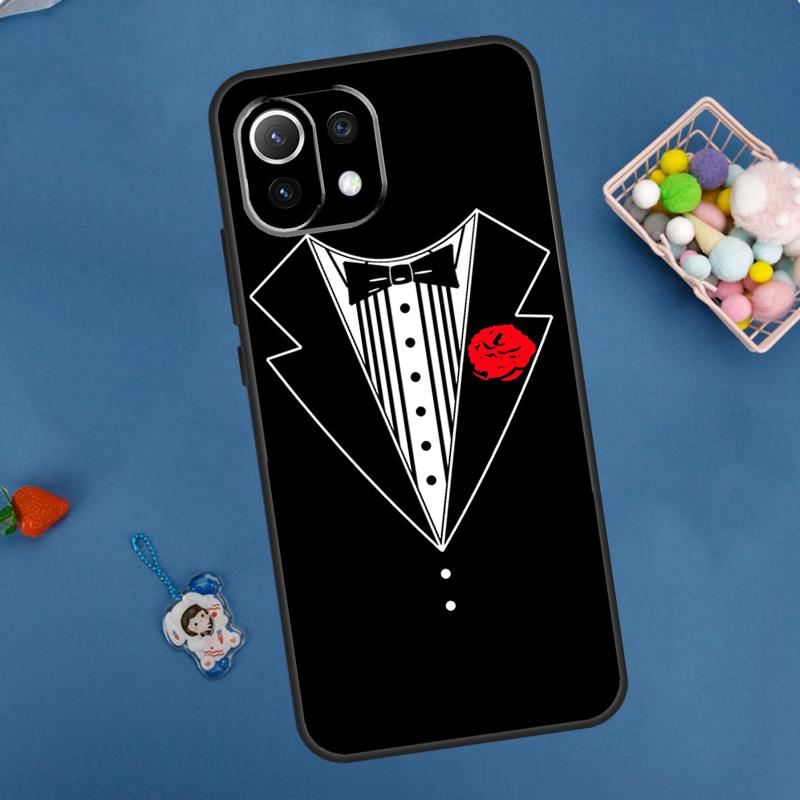 Man Suit Shirt Tie Case For Xiaomi 15 Ultra 13 14 11T 12T 13T 14T Pro POCO X7 Pro F5 F6 M6 X3 X5 X6 Pro Coque
