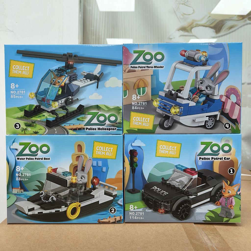8in1 SWAT Police Station Command Truck Model Building Blocks City Helicopter Bricks Kit Educational Toys for Children