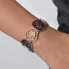 1 Simple and Elegant Colored Enamel Geometric Elastic Thread Rose Oil Drop Bracelet