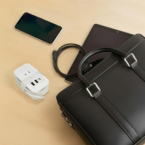 Kashimura Power Strip with Cord Wrapped Around It for Overseas Use! Max PD20W Fast Charging, 3 Outlets, 1 USB-C Port, 2 USB-A Ports, 1m (AC-072)