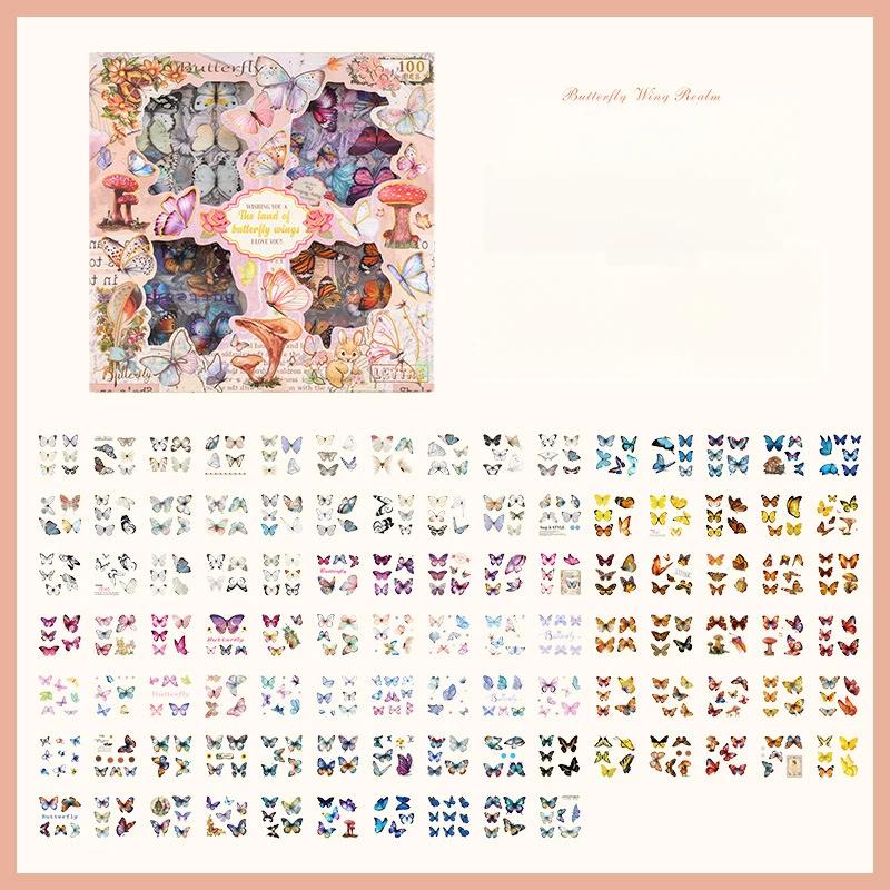 100Pcs/Pack PET Vintage Stickers for Children Journal Materials Creative DIY Dairy Notebook Sticker