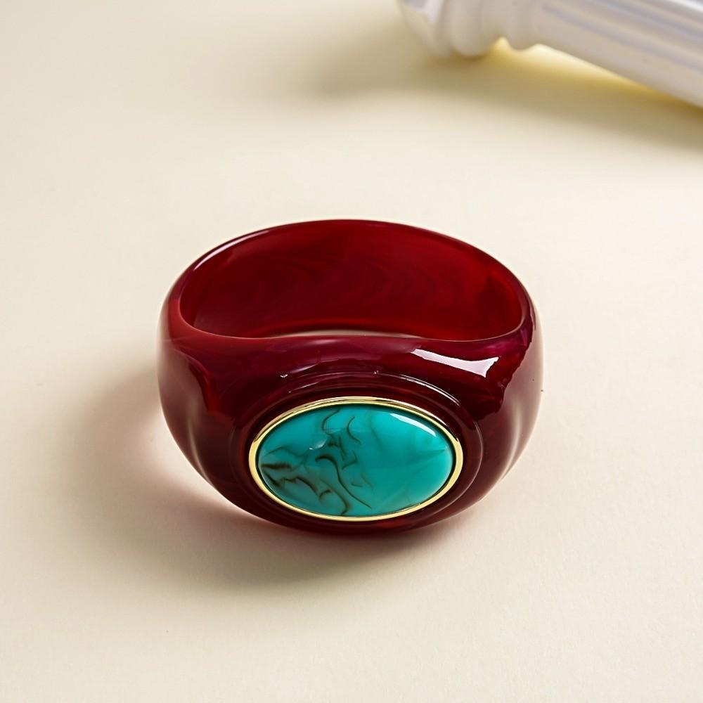 Europe American Style Acrylic Bangle Smudging Retro Hand Ring Cute Irregular Wide Bracelet Girls