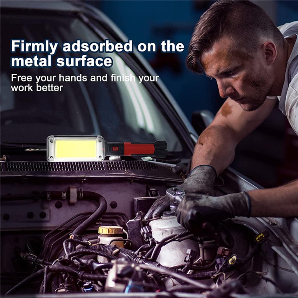 Powerful Portable Led Work Light 700lm Waterproof Usb Rechargeable Cob Flashlight Camping Lantern With Hook