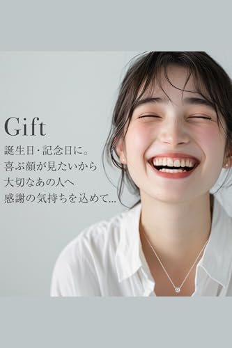 PLUSTER Diamond Necklace, 10K Gold (GINGER Featured, Genuine 0.08ct Diamond), Hypoallergenic, 40cm Pink Gold Chain (Gift Box Set) / Women's and Men's