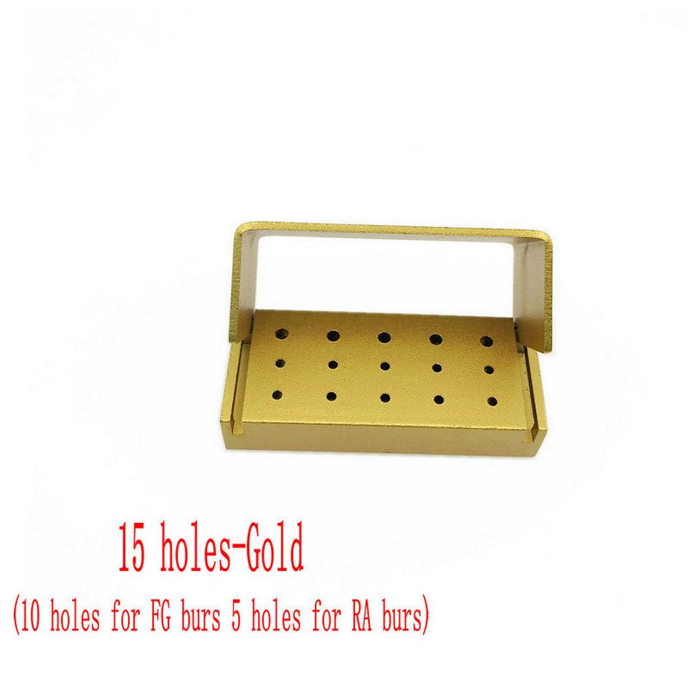 15/30 holes Dental Diamond Burs Holder Block Disinfection Box Autoclave ALUMINIUM Bur Holder Dentist Tools