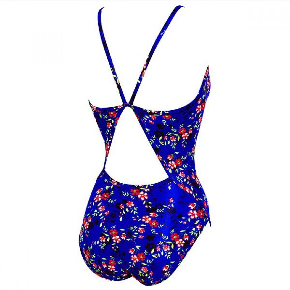 Rally Dámské plavky Jednodílné Modrá Květina mSla258