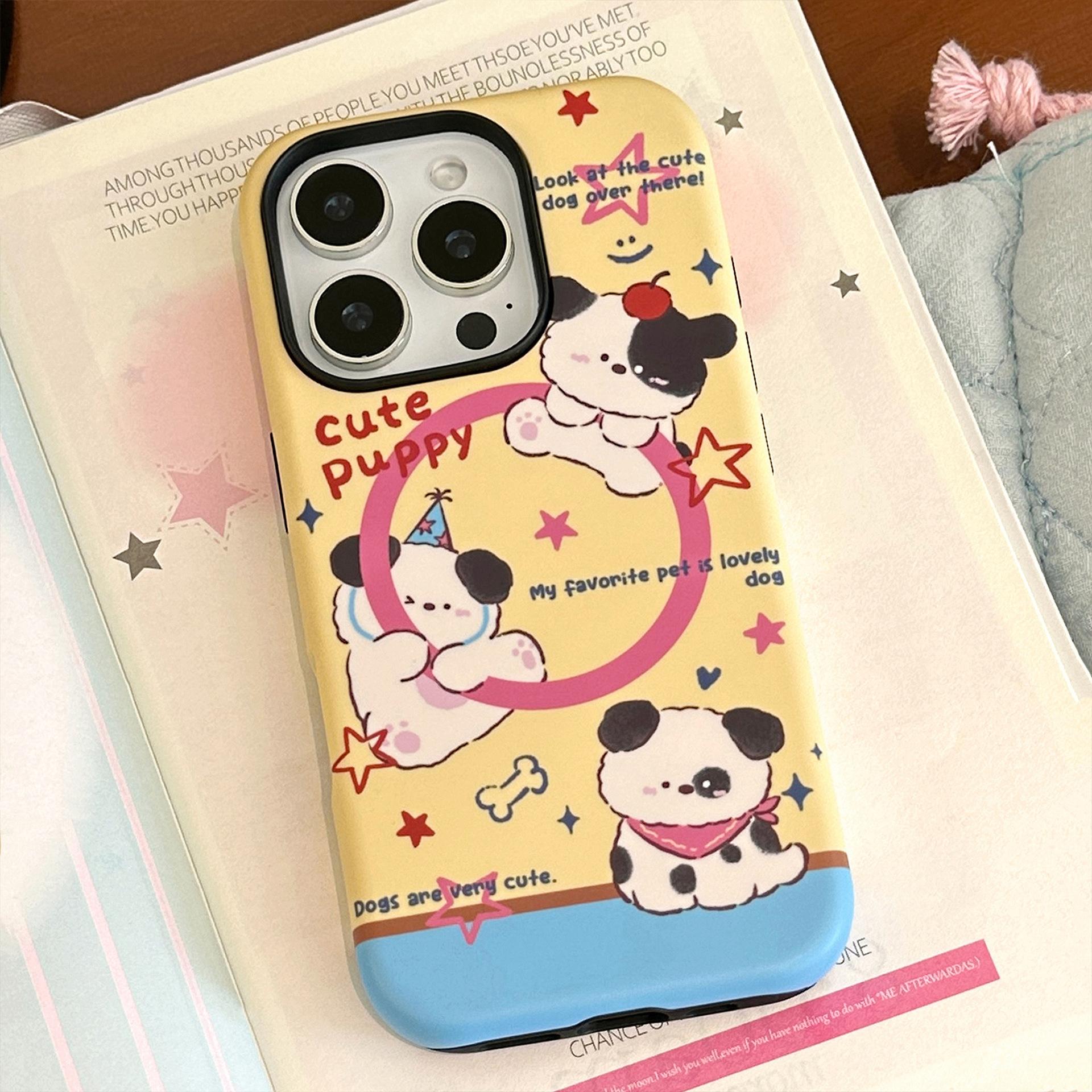 

Children s Fun Dog Cartoon Magnetic Bracket for Apple for IPhone17 Phone Case for 16 Film 15Promax Korean 14 11