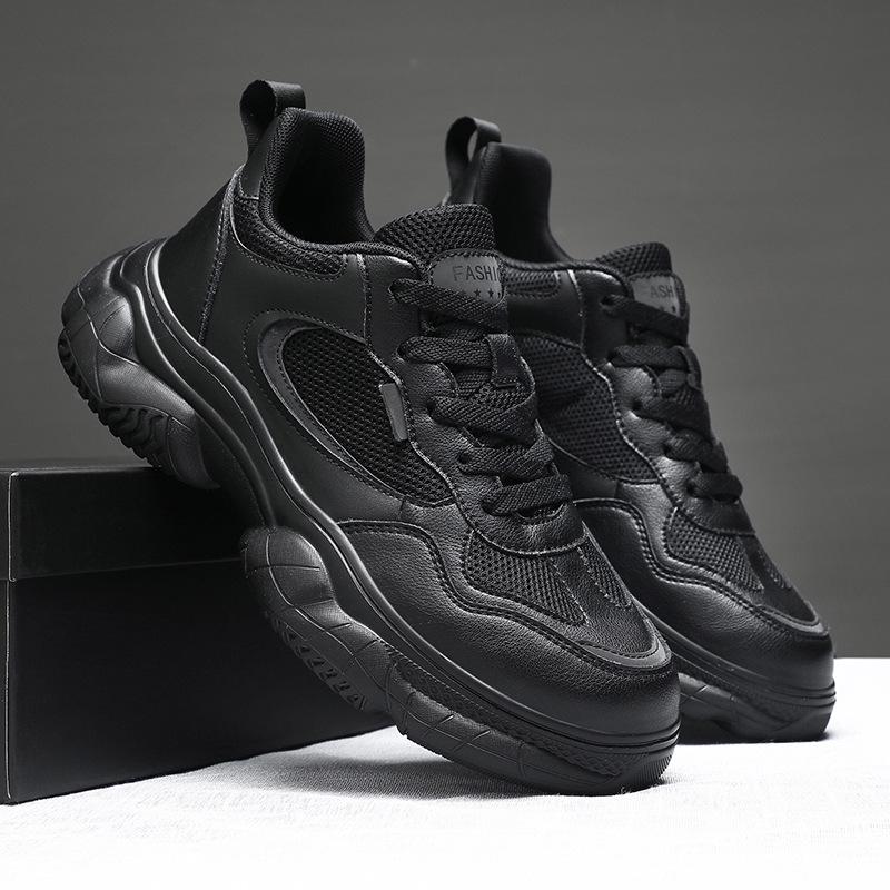 Herren 2025 Echte Leder Freizeitsportschuhe: Höhenerhöhend, Rutschfest, Atmungsaktives Mesh