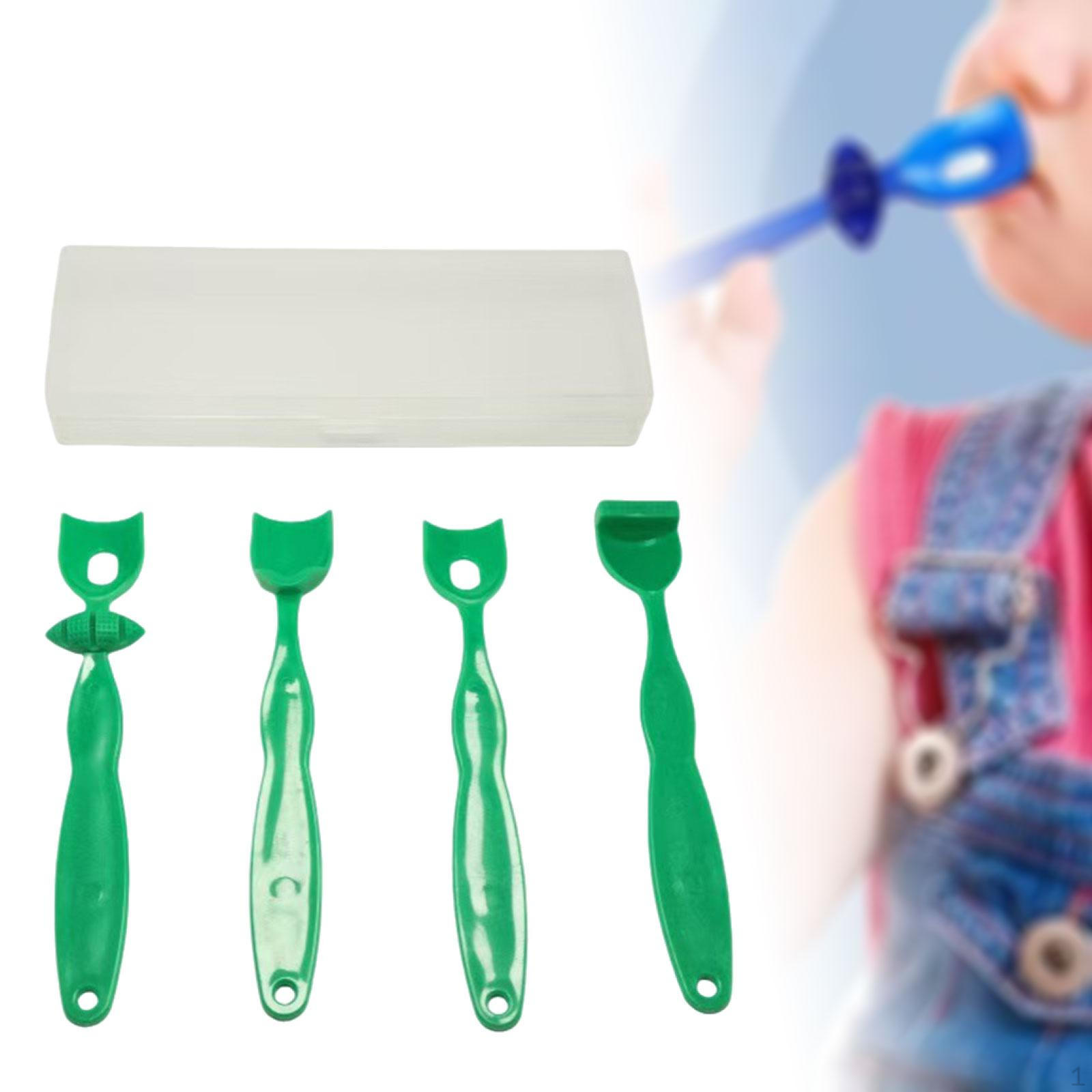 

4 шт. Тренажер для кончика языка Тренировка мышц полости рта Упражнение для артикуляции рта Dark Green