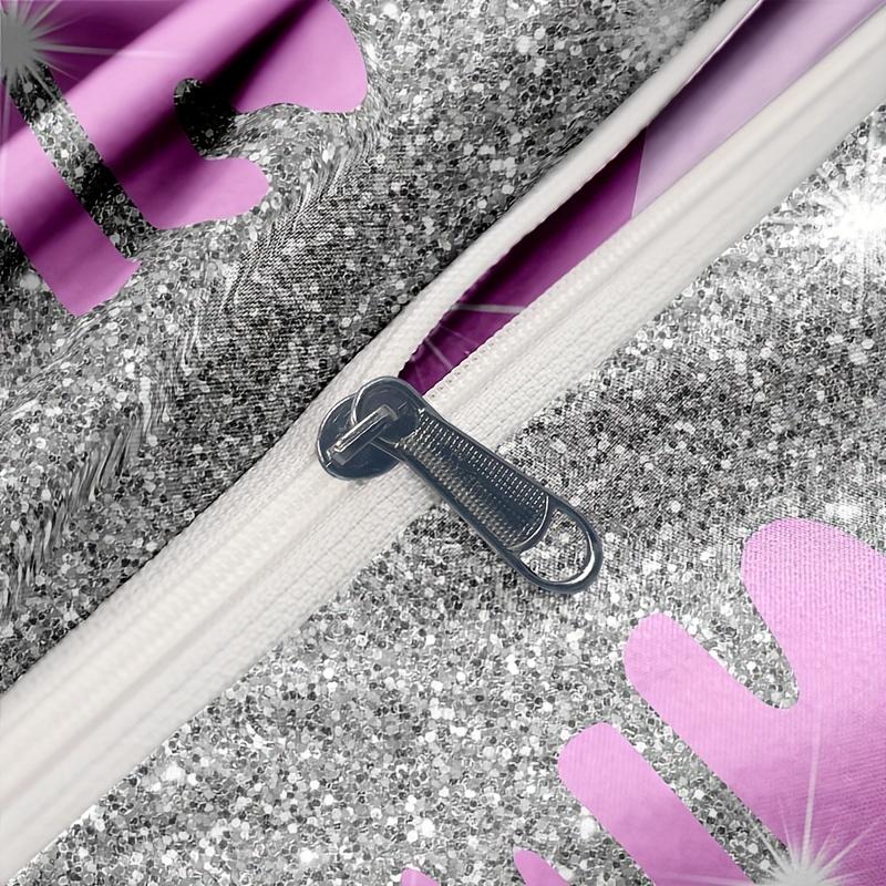 HD Higital Printing Purple Eye Lash Bedding Set Soft Comfortable Duvet Cover For Bedroom Guest Room1*Duvet Cover+2pcs*Pillowcase