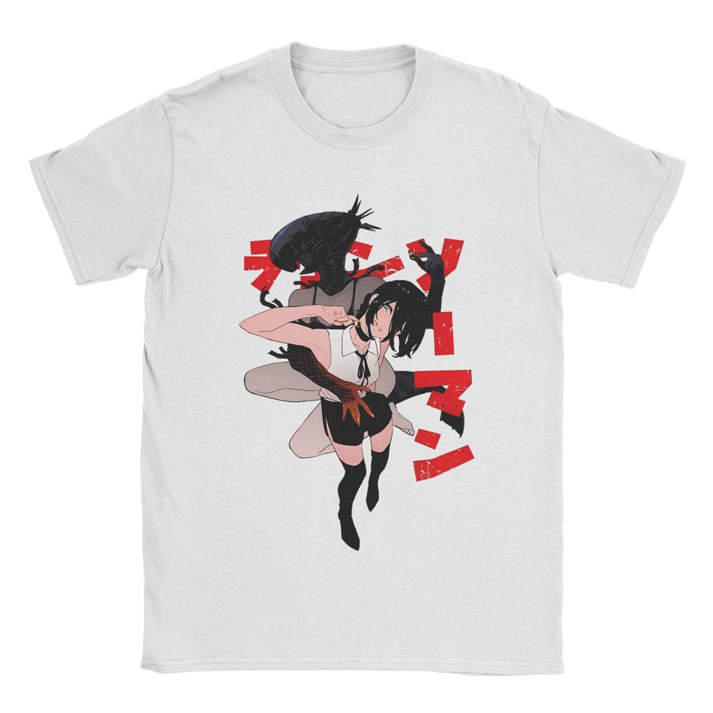 Funny Makima Chainsaw Man T Shirt For Men Women 100%Cotton Short Sleeve  Round Neck Summer Top Tee