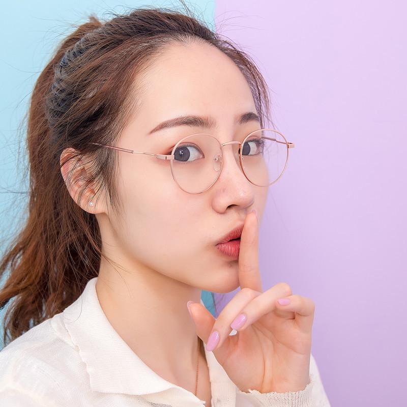 Frameless transparent flat mirror radiation protection Blu-ray glasses retro girls no degree Frameless transparent flat mirror radiation protection Blu-ray glasses retro girls no degree