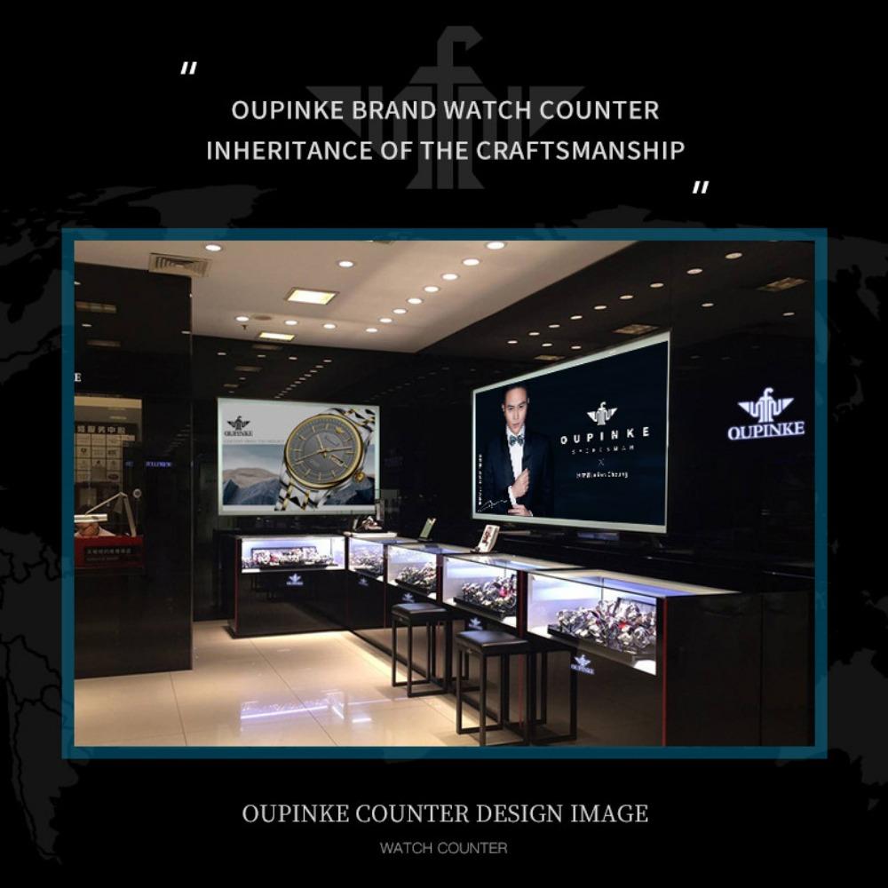 OUPINKE Men's Watch Waterproof Fully Automatic Mechanical Watch Full Hollow High -end Watch