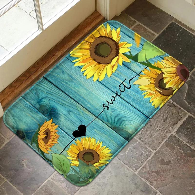A Sunflower-patterned Doormat That Can Be Used As An Entrance Doormat Bedroom Doormat Living Room Floor Mat or Bathroom Mat
