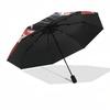 1 Stück Wolf Heulender MondÖffnen/Schließen Regenschirm-Winddicht, Kompakter Reise Regenschirm, Stabiler 8-Speichen Schaft, Outdoor Zubehör1158