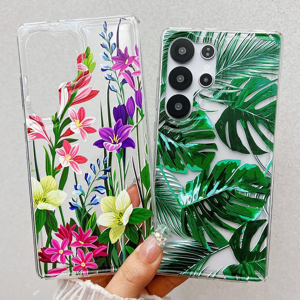 Suitable for Samsung S25ultra Mobile Phone Case S24FE Small Fresh Peach Blossom A56 Air Compressed Airbag Anti Fall New Soft Case