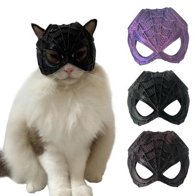 Cojín con forma de murciélago y cara de vengador para Halloween, sombrero de cosplay con estampado 3D de gato, accesorio de disfraz para mascotas para fiestas