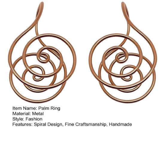 Adjustable Copper Spiral Hand Ring Energy Healing Meditation Handmade Palm Cuff Spiral Palm Ring Jewelry