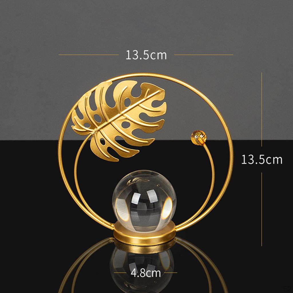 Sculpture Statue Crystal Ball Iron Art Desktop Decoration for Hotel Cabinet