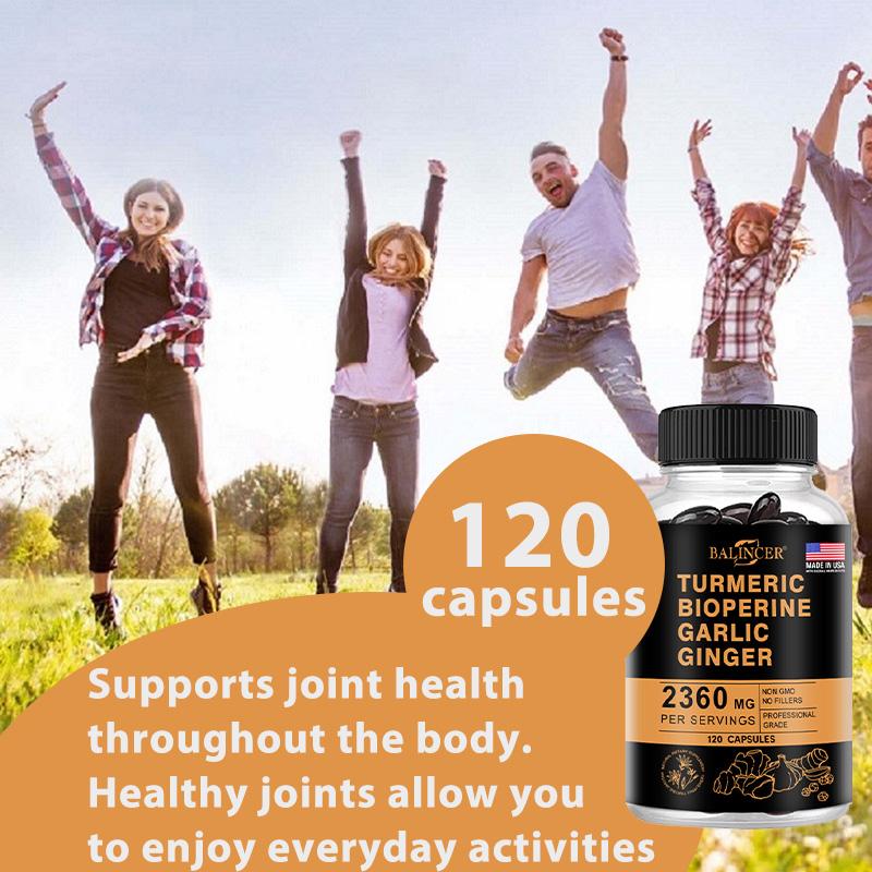 Turmeric Root Supplement, With Garlic Bulb, Ginger Root, 120 Softgels Per Bottle