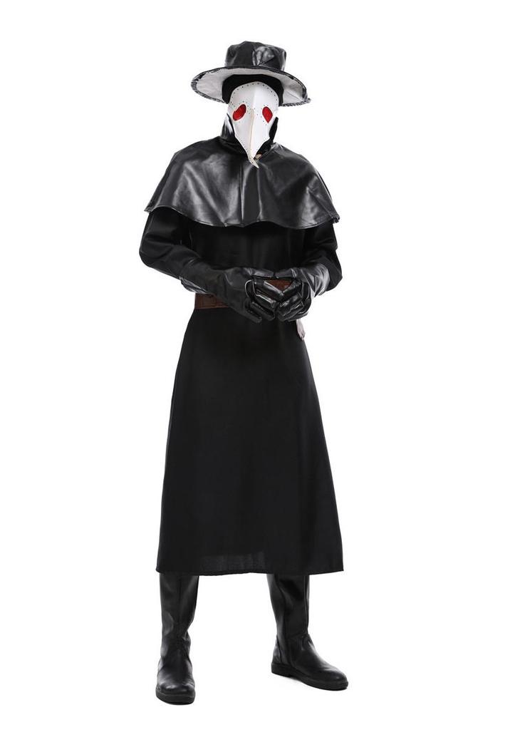 Costume da Medico della Peste Steampunk Corvo per Halloween con Becco Lungo