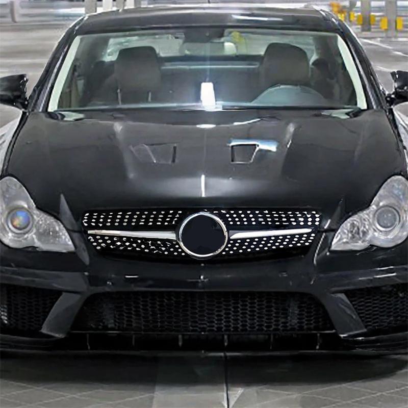 For Benz CLS W219 2005-2008 CLS350 CLS500 CLS550 CLS55 CLS63 High Quality ABS Star Type Car Front Racing Grills Glossy Black