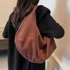 Solid Color Suede Shoulder Bag Large Capacity Ladies Crescent Bag Hobo Bag  Autumn and Winter