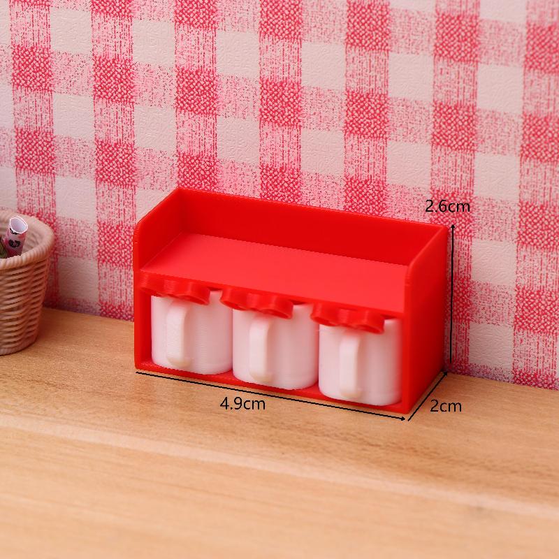 1/12 Dollhouse Mini Cartoon Seasoning Jar Model Dollhouse Kitchen Decoration Dolls House Scene Accessories Pretend Play Toys