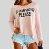 Womens Loose Fit Round Neck Knit Sweater With Letter Print Split Hem Casual Long Sleeve Top