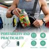 1Pc Sealed Plastic Salad Container Side Open Salad Jar Keep Fresh Salad Pod Lunch Salad Container with Cleaning Brush for Office