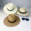 Sommar solskyddstråhatt för män och kvinnor solskydd Panama topphatt stråflätad stor brätte solhatt resehatt litterär och retro