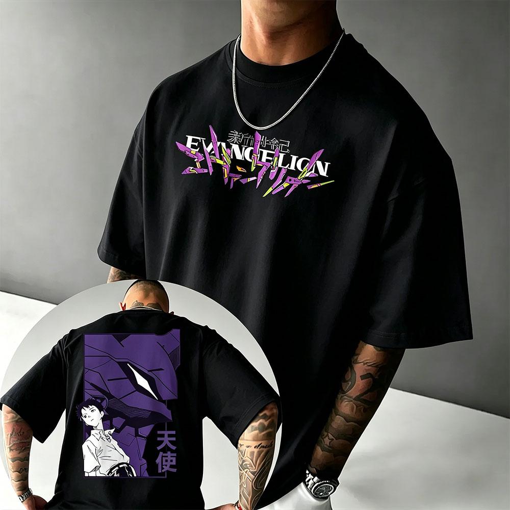 2026 Summer New Arrival Evangelion Pattern Street Style Print ShortSleeve TShirt Y2K Style Suitable for Both Unisex and Unisex