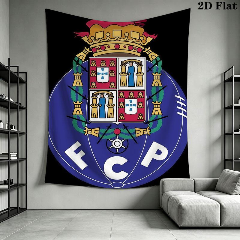 FC Porto Poster Wandbehang Gedruckte Stoffdecke Dekorative Wandteppiche für Schlafzimmer Wohnzimmer Heimdekoration