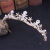 New Korean style children's hair accessories tiara crown string crystal beads flower pearl bridal handmade small crown