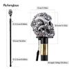 Silver Resin Skull Head Walking Cane Fashion Decorative Steel Stick Gentleman Elegant Cosplay Cane Knob Crosier 93cm