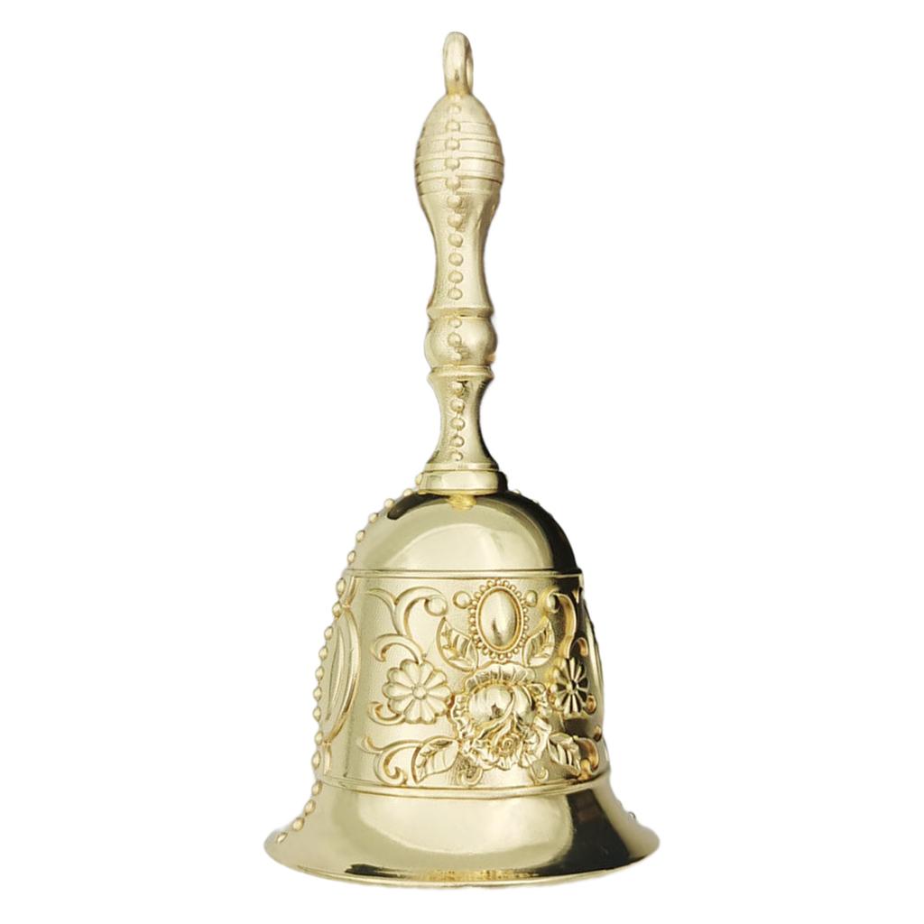 Metal Tea Hand Bells Service Handbell Dinner Bells Loud Call Handbell Vintage Metal Handbells with Delicate Handle
