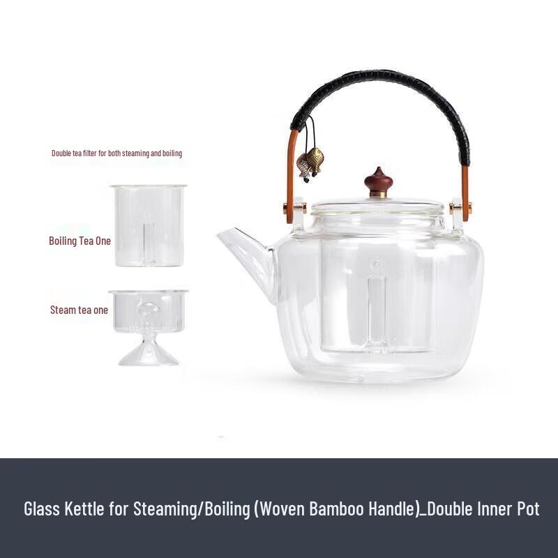 Nanshan Xiansheng Handmade Glass Teapot & Ceramic Stove Set