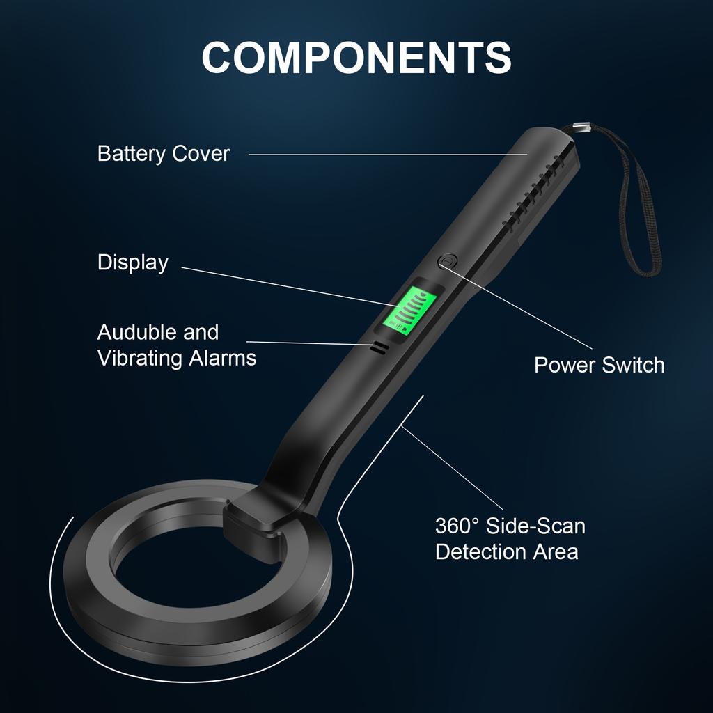 High Sensitivity Handheld Metal Detector Multifunctional Metal Detector Positioning Device Portable LCD Alarm Scanner