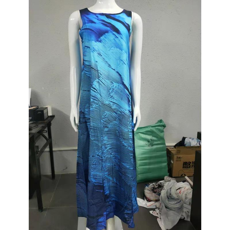 YYFS Damenmode Sommer Frühling Druck Ärmellos O-Ausschnitt Freizeitkleider