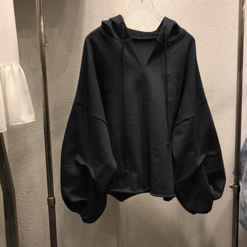 Large Size Women's Hooded Thin Sweater Women's Autumn and Winter Loose Korean Jacket