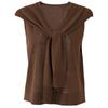Yalida Minimalist Style Shawl V-Neck Knitted Sleeveless T-Shirt Women's Versatile Casual Vest Two-Piece Set