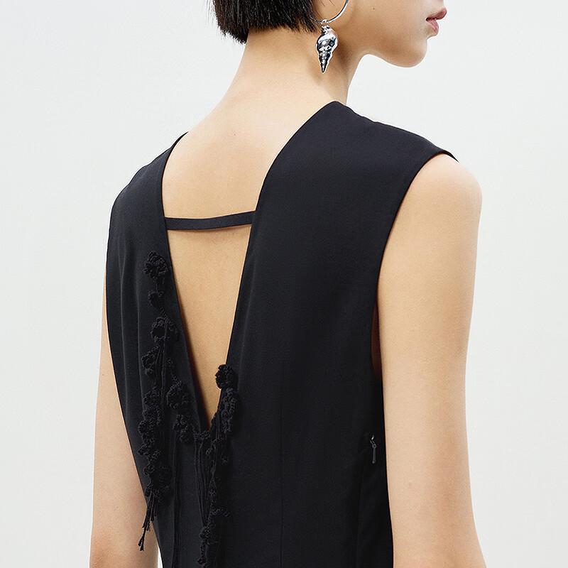 LESS 2025 Spring New Round Neck Sleeveless Long Dress