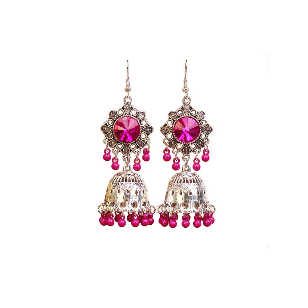 Retro Diamond-Encrusted Bells, Water Drop Ear Hooks, Light Luxury Bohemian Style Fashion Temperament Earrings
