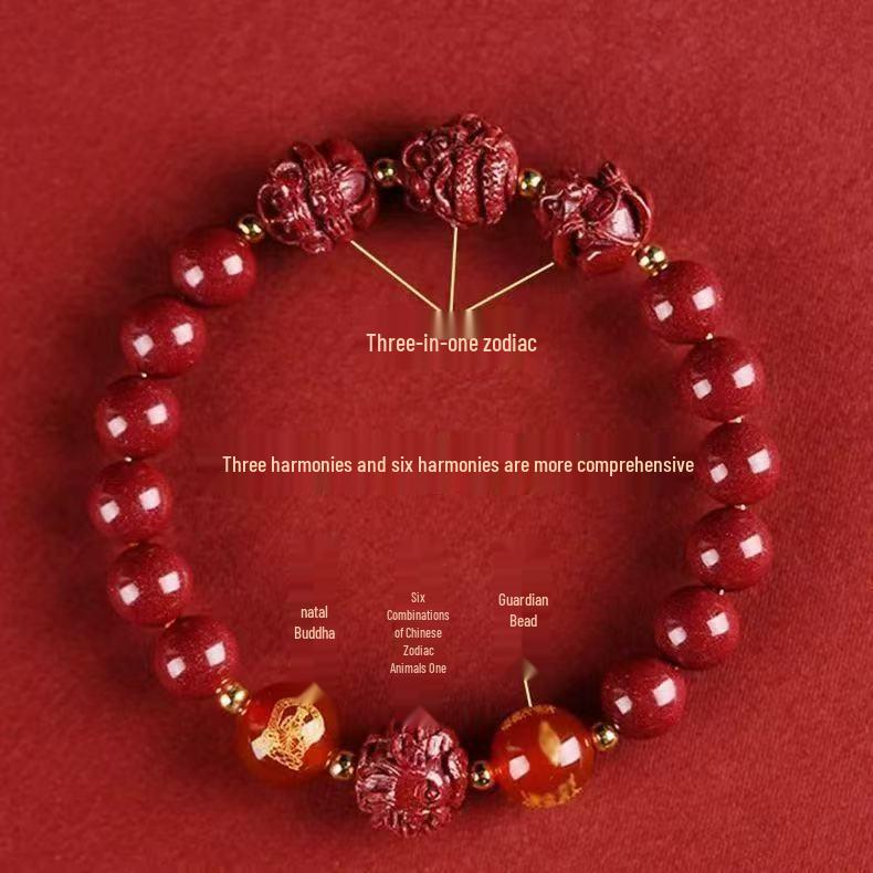 2025 Year of the Snake Cinnabar Bracelet: Zodiac-Inspired, Unisex Benming Jewelry