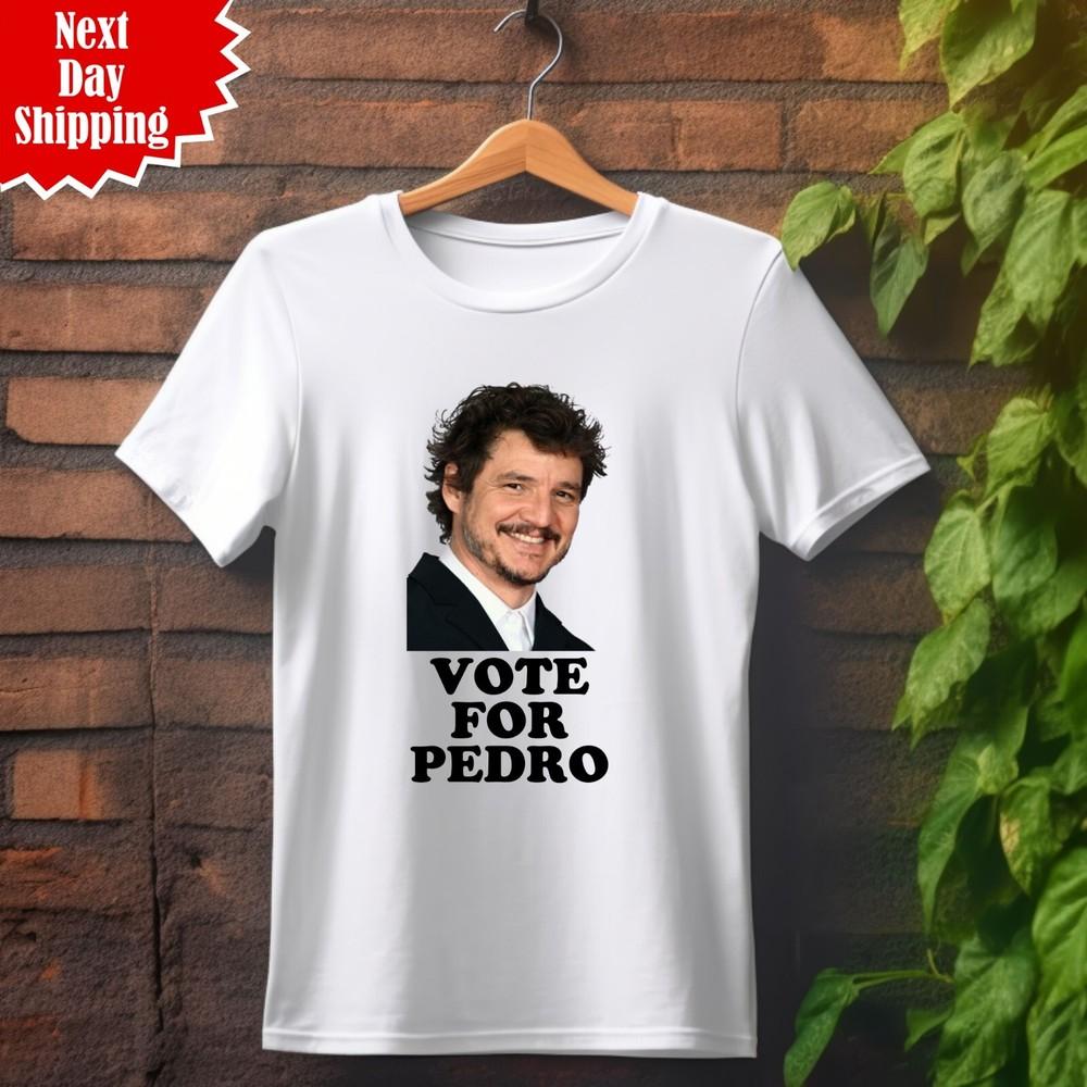 

Vote For Pedro T Shirt Napoleon Dynamite Printed Classic Men Funny Crew Neck Top 2XL