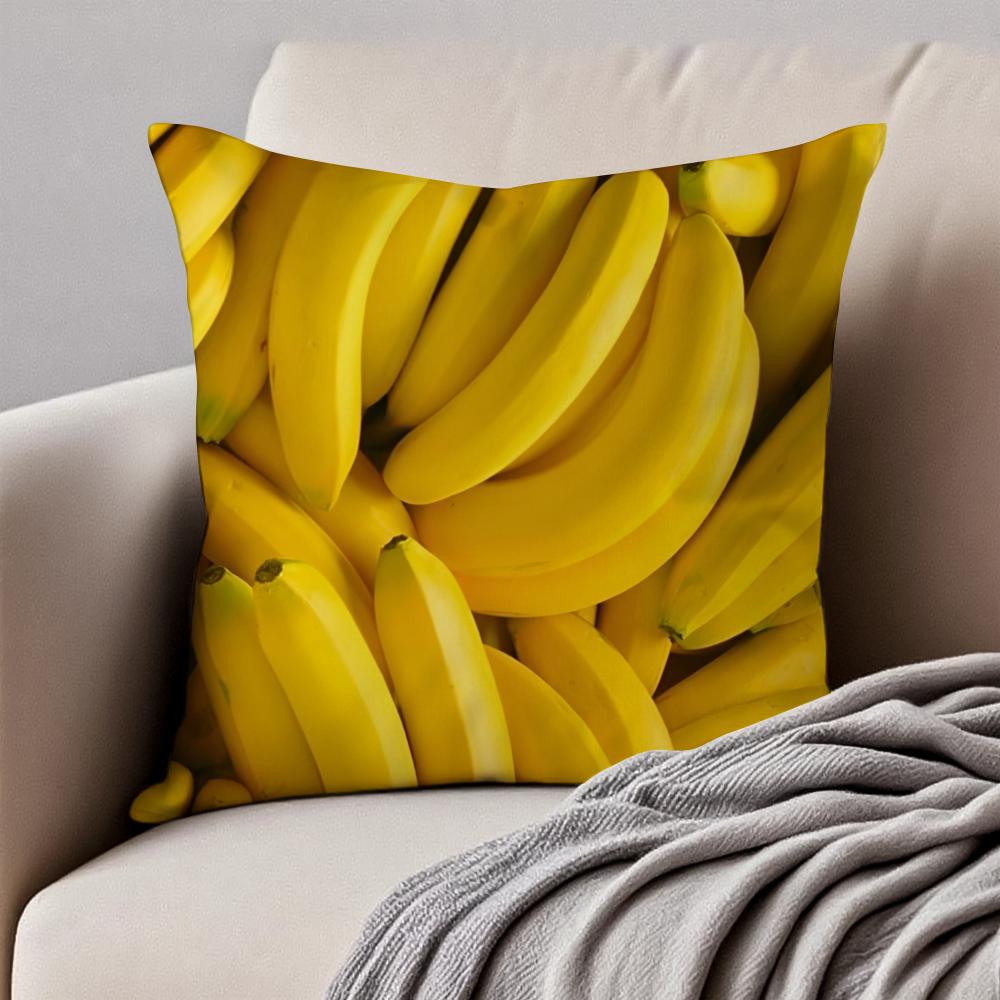 Healthy Fresh Food Anime Style Art Cushion Cover Pillowcase Antidustmite Invisible Zipper Short Plush Sofa Cushion