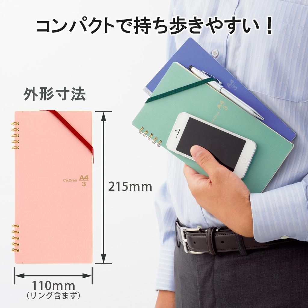 PLUS Plus Note Memo Pad Graph 5mm Twin Ring A4 x Cosmos Ka.Crie 1/3 RT-650GC 77-912