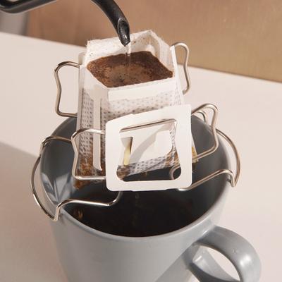 1 Stück silberne Kaffeehalterung mit hängenden Ohren, Filterpapierbeutelhalter, handgebrühter Kaffeefilterpapierhalter